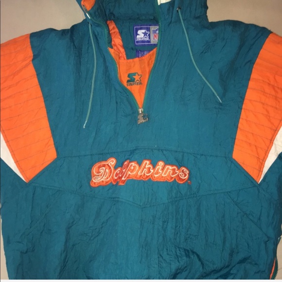 miami dolphins pullover starter jacket